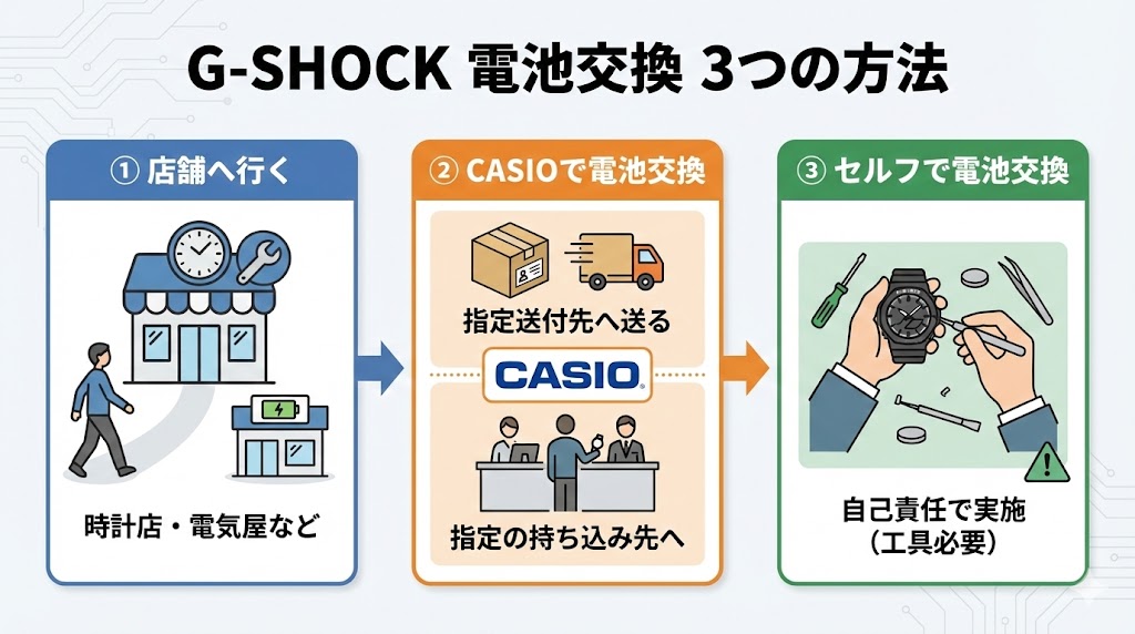 G-SHOCKの電池交換について｜料金・自分でやる方法・どこで・日数など