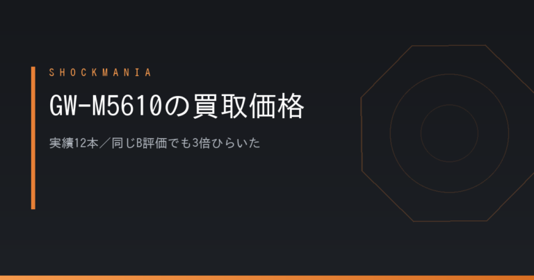 G-SHOCK GW-M5610の買取価格はいくら？実績12本、同じB評価でも1,500円と4,500円に分かれた