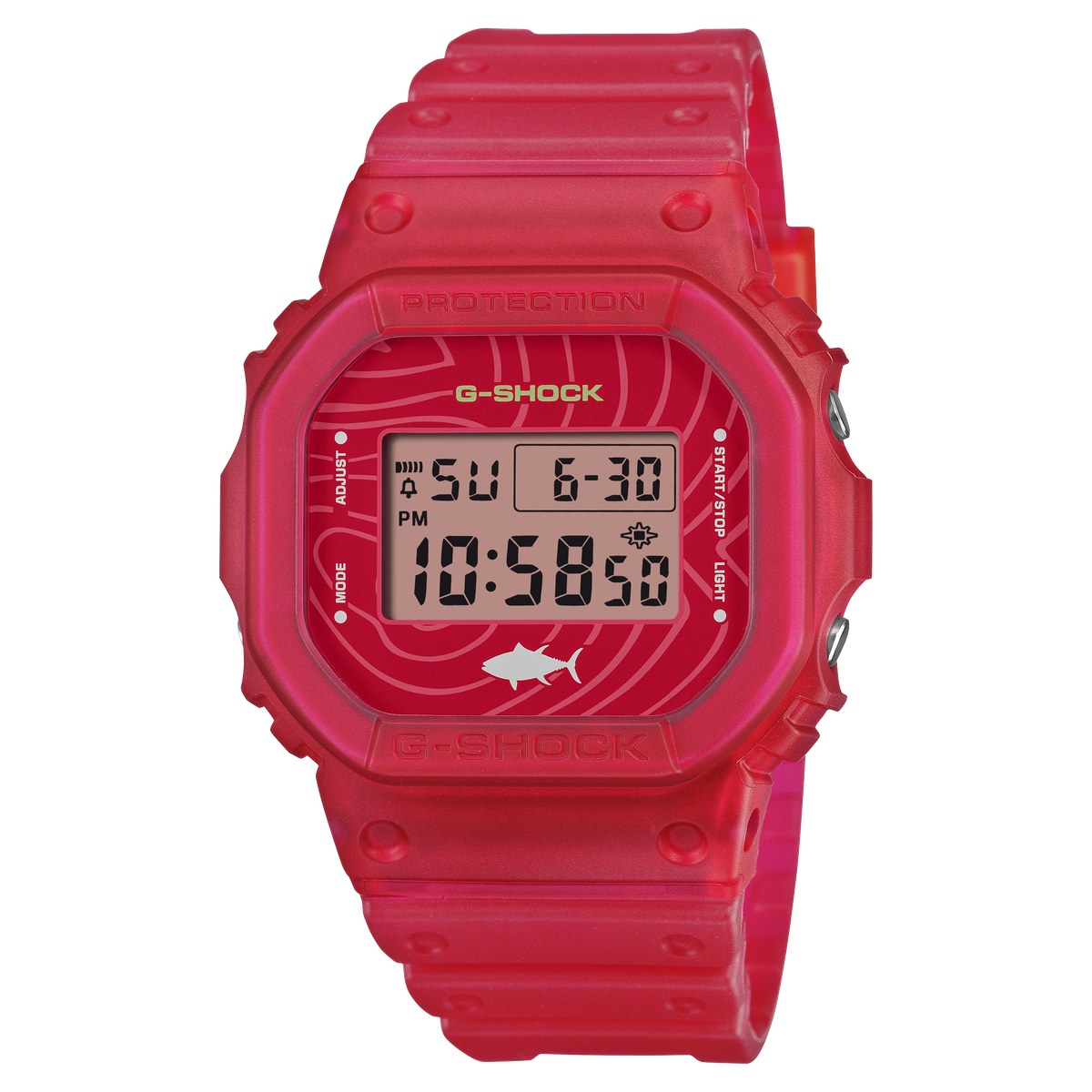 G-SHOCK DW-5600SSH-4JR 寿司 まぐろ クリア樹脂の赤