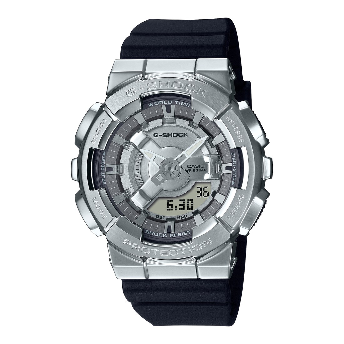G-SHOCK GM-S110-1A ミドルサイズのメタルベゼルモデル